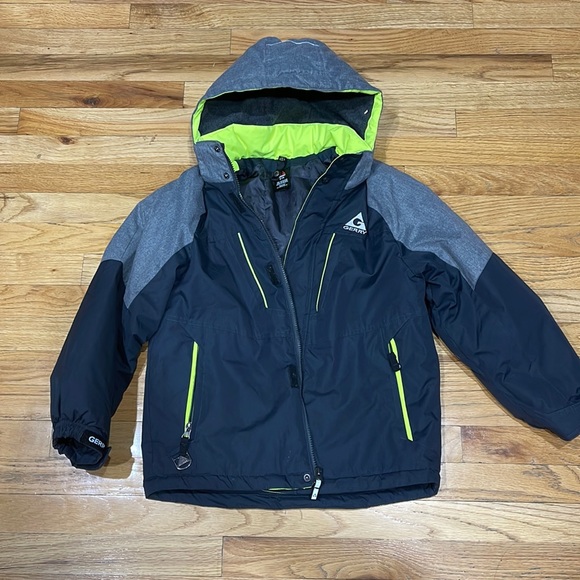 Other - Gerry Black/Grey/Neon Yellow Snow/Ski Jacket with Removal Hood size 7/8.